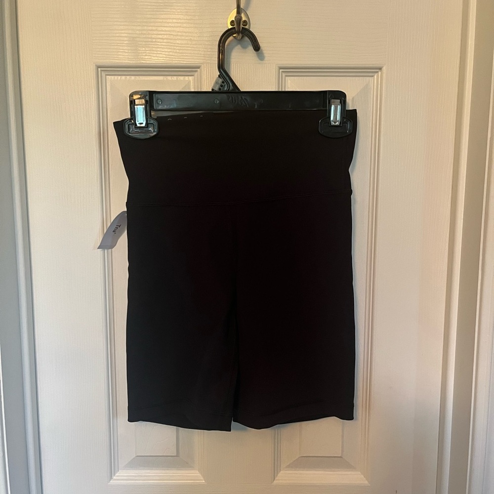 TNA Ribbed Black Biker Shorts